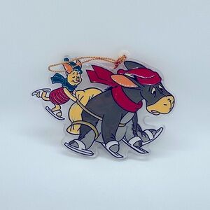 Vintage Eeyore & Piglet Ice Skating ornament